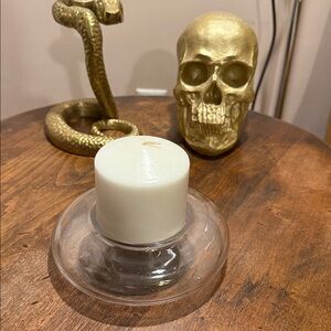 Crate&Barrel Clear Glass Candle Holder